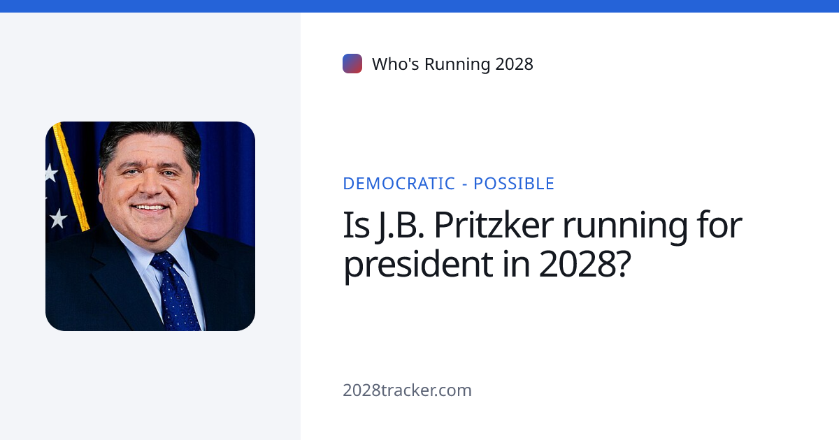 Is J.B. Pritzker Running for President in 2028? Prospects, Polls & Odds